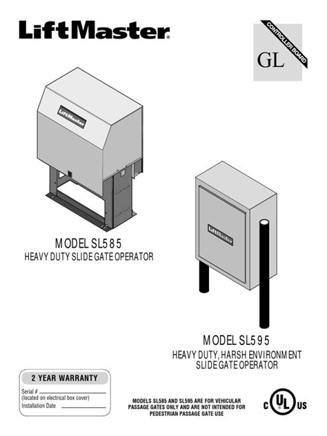 ysl sl585|liftmaster sl595 manual.